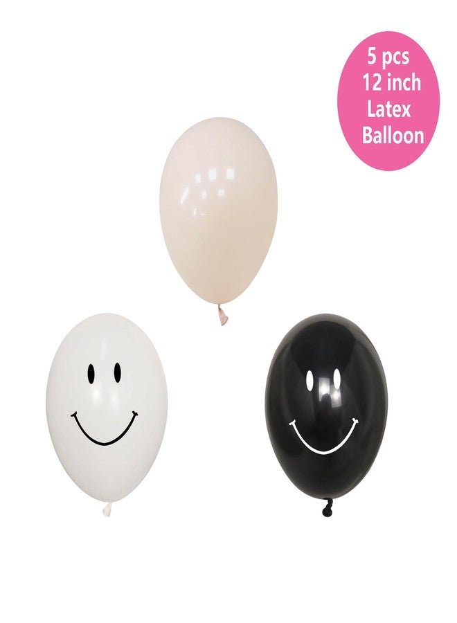 100% LIKED Two Cool Balloon Set, 40” Black Two|Black & White Smiley Face Latex |Checkered Foil for 2 Cool Birthday Decorations, Smiley Face Party Deco, Baby Shower,2nd Birthday Party Supplies - Image 2